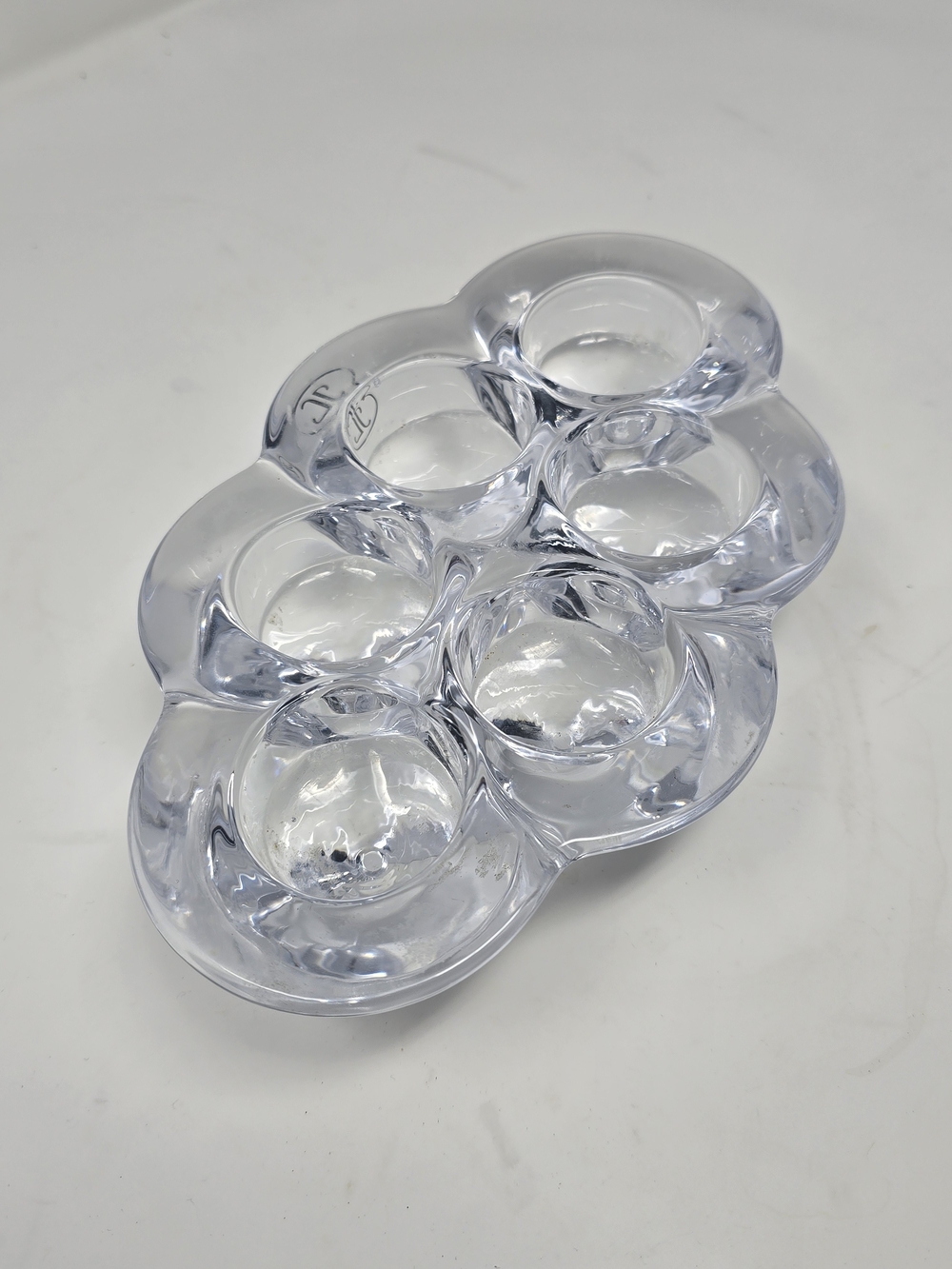JL JOHN LEWIS Crystal 6 Point Tea Light Votive Candle Holder Vintage with Label - Picture 6 of 6